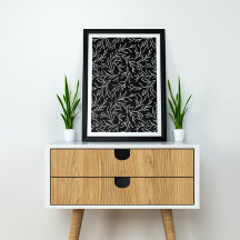 Elegant Bladeren zwart en wit