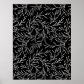 Elegant Bladeren zwart en wit Poster (Voorkant)