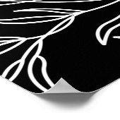 Elegant Bladeren zwart en wit Poster (Hoek)