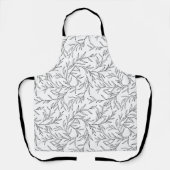 Elegant Bladeren zwart en wit Schort (Voorkant)