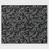Elegant bladeren zwart-wit omslagpapier cadeaupapier (Vlak)