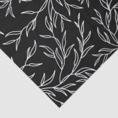 Elegant bladeren zwart-witpapier tissuepapier (Detail)