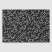 Elegant bladeren zwart-witpapier tissuepapier (Voorkant)