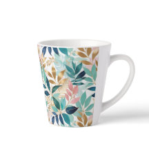 Elegant Bladerenpatroon Aqua Roze Nepgoud Mooie