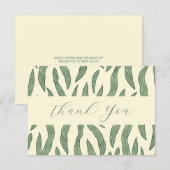 Elegant Bladerenpatroon Platte Bedankkaart (Voorkant / Achterkant)