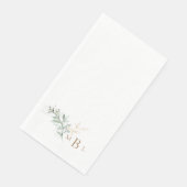 Elegant bladgoud monogram servet (Hoek)