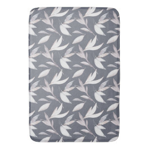 Elegant bladgrijs Modern Botanisch Badmat