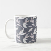 Elegant bladgrijs Modern Botanisch Koffiemok (Links)