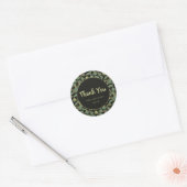 Elegant bladontwerp botanisch ronde sticker (Envelop)