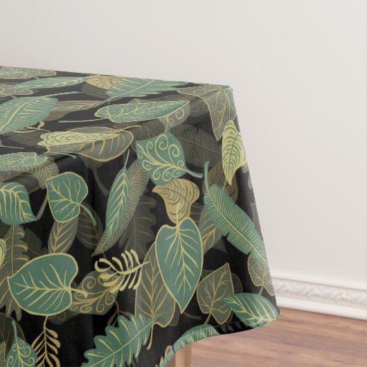 Elegant bladontwerp botanische keuken tafelkleed (Voorbeeld)