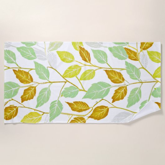 Elegant bladontwerp geïnspireerd door de natuur strandlaken (Voorkant)