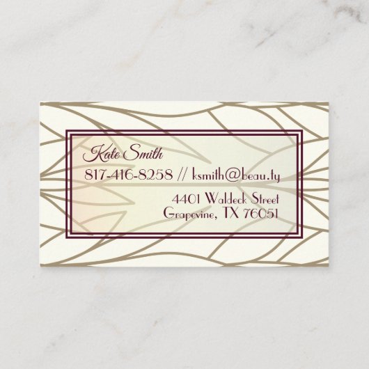 Elegant bladrijk ontwerp voor juwelierszaak of mak visitekaartje (Achterkant)