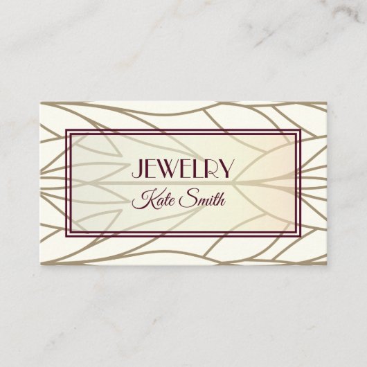 Elegant bladrijk ontwerp voor juwelierszaak of mak visitekaartje (Voorkant)