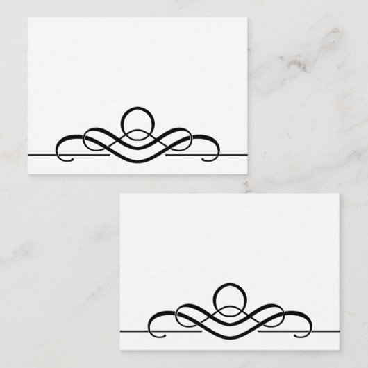 Elegant blanco tabelnummer plaatskaartje (Voorkant / Achterkant)