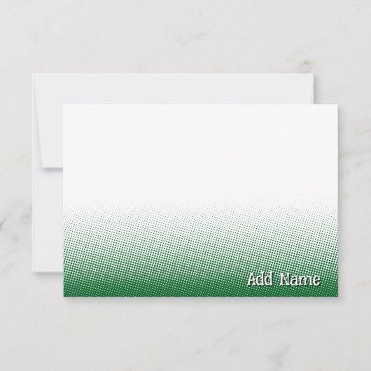 Elegant Blank All Occasion Custom Name Green White Notitiekaartje (Voorkant)