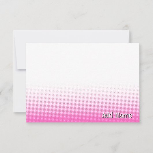Elegant Blank All Occasion Custom Name Pink White Notitiekaartje (Voorkant)