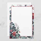 Elegant Blank Bloemen Bruiloft Kaart (Voorkant / Achterkant)