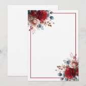 Elegant Blank Bloemen Bruiloft Kaart (Voorkant / Achterkant)