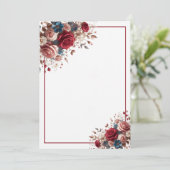 Elegant Blank Bloemen Bruiloft Kaart (Staand voorkant)