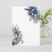 Elegant Blank Bloemen Bruiloft Kaart (Staand voorkant)