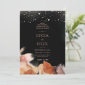 Elegant blank en Oranje inktweddenschap Kaart (Staand voorkant)