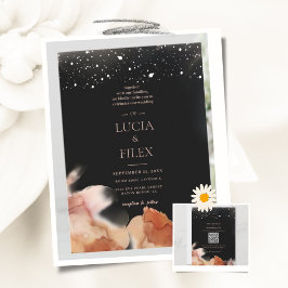 Elegant blank en Oranje inktweddenschap Kaart