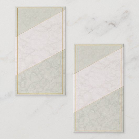Elegant Blank Loyalty Card – Sage & Gold (Voorkant / Achterkant)