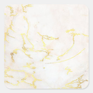 Elegant Blank Sjabloon Goud Marmer Voeg Jouw tekst Vierkante Sticker