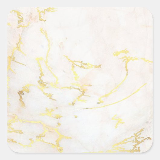 Elegant Blank Sjabloon Goud Marmer Voeg Jouw tekst Vierkante Sticker (Voorkant)