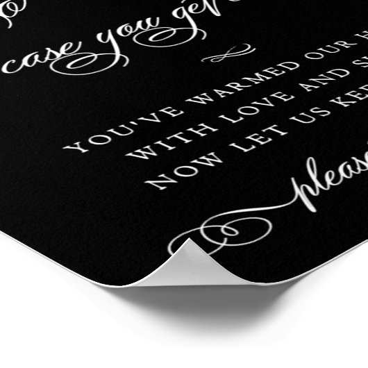 Elegant Blanket White Calligraphy | Republiek Chin Poster (Hoek)