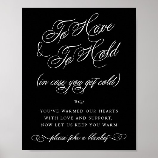 Elegant Blanket White Calligraphy | Republiek Chin Poster (Voorkant)