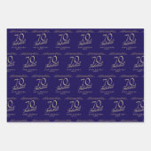 Elegant blauw 70 en fantastische 70e verjaardag inpakpapier vel (Voorkant 3)