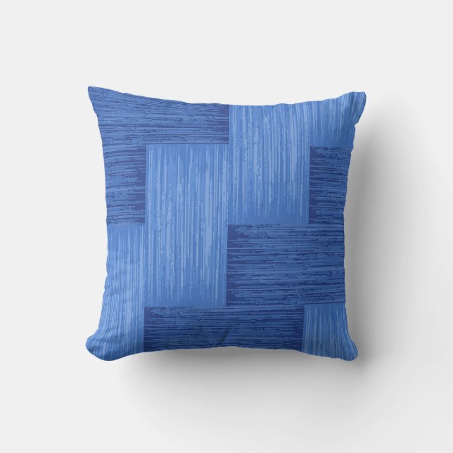Elegant blauw Abstract geborsteld Stripes | Kussen (Voorkant)