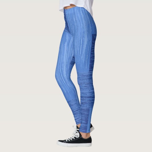 Elegant blauw Abstract geborsteld Stripes | Leggings (Links)