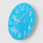 Elegant blauw Abstract kunstwerk | Wandklok (Hoek)