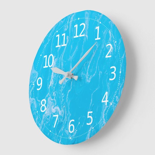 Elegant blauw Abstract kunstwerk | Wandklok (Hoek)