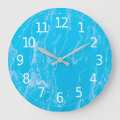 Elegant blauw Abstract kunstwerk | Wandklok (Voorkant)