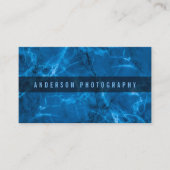 Elegant Blauw Abstract Marmeren Ontwerp Visitekaar Visitekaartje (Voorkant)