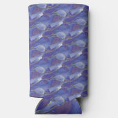 Elegant Blauw Abstract met Paarse | Seltzer Blikjeskoeler (Achterkant)