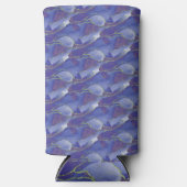 Elegant Blauw Abstract met Paarse | Seltzer Blikjeskoeler (Voorkant)
