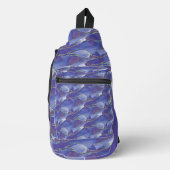 Elegant Blauw Abstract met Paarse | Sling Bag (Voorkant)