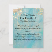 Elegant Blauw Abstract Oceaan Marmer Memorial Bedankkaart (Voorkant)