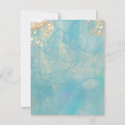 Elegant Blauw Abstract Oceaan Marmer Memorial Bedankkaart (Achterkant)