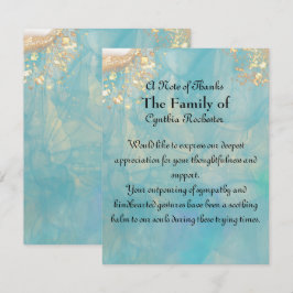 Elegant Blauw Abstract Oceaan Marmer Memorial Bedankkaart