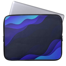 Elegant blauw Abstracte Waves-laptophoes Laptop Sleeve