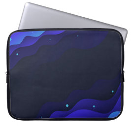 Elegant blauw Abstracte Waves-laptophoes Laptop Sleeve