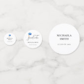 Elegant blauw Afstuderen foto Afstuderen Confetti (Achterkanten)