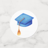 Elegant blauw Afstuderen foto Afstuderen Confetti (Kleine voorkant)