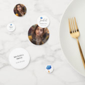 Elegant blauw Afstuderen foto Afstuderen Confetti (Groep)