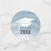 Elegant blauw Afstuderen op maat foto Confetti (Kleine voorkant)